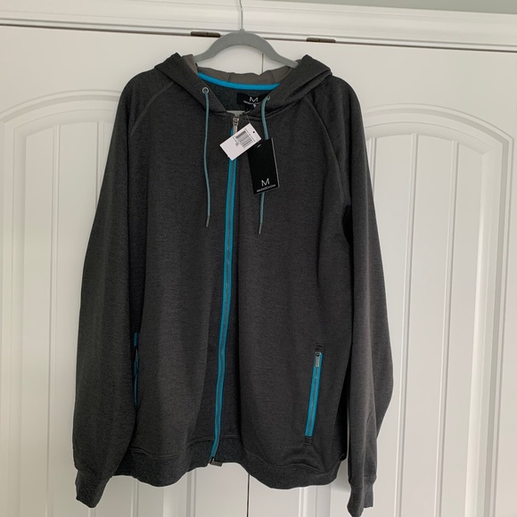 Magaschoni  Hoodie Gray/Blue XXL NWT - Picture 1 of 5